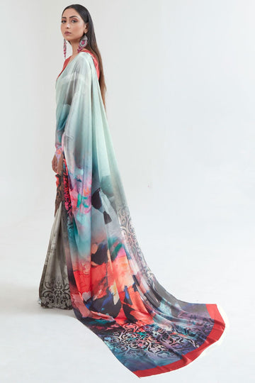 Multicolor Printed Casual Saree