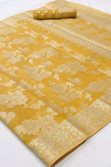 Beige Handloom Zari Woven Saree for Festival