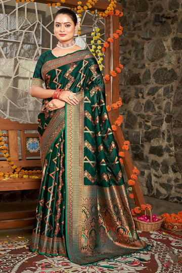 Green Zari Weaving Work Silk Saree