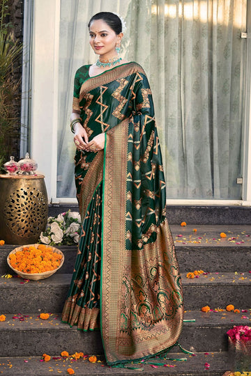 Green Zari Weaving Work Silk Saree