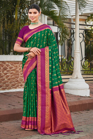 Green Zari Weaving Work Silk Saree