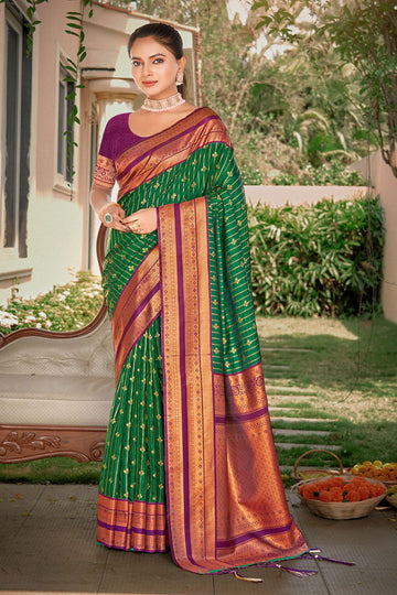 Green Zari Weaving Work Silk Saree