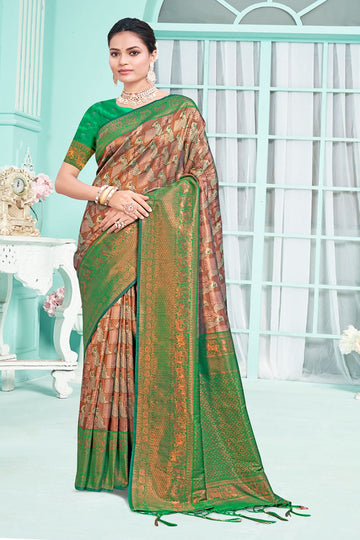 Green Zari Weaving Work Silk Saree