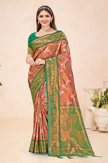 Green Zari Weaving Work Silk Saree