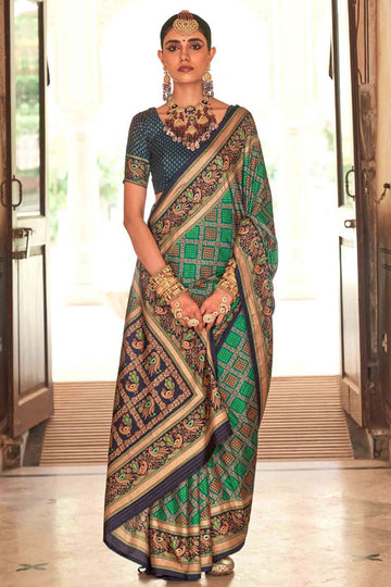 Multicolor Printed Silk Saree Saree for Festival