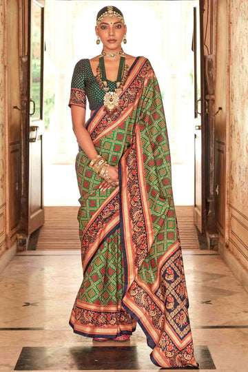 Multicolor Printed Silk Saree Saree for Festival