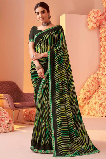 Multicolor Printed Georgette Casual Wear Saree