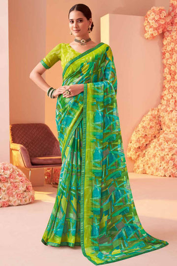 Multicolor Printed Georgette Casual Wear Saree