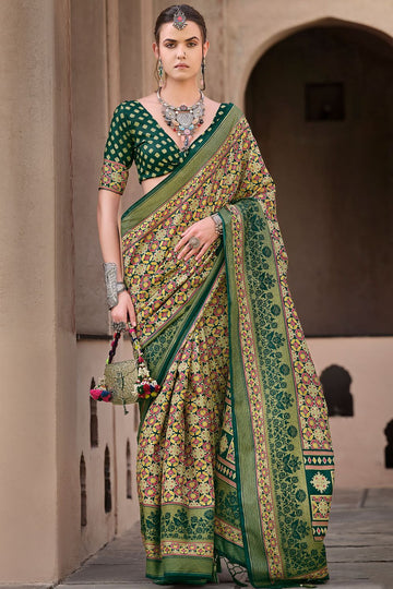 Multicolor Silk Printed Saree for Party