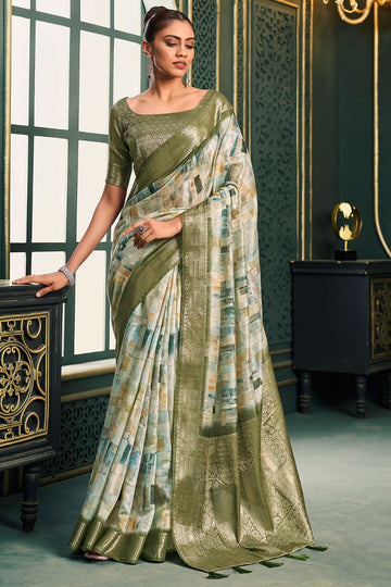 Multicolor Modal Cotton Weaving Work Saree