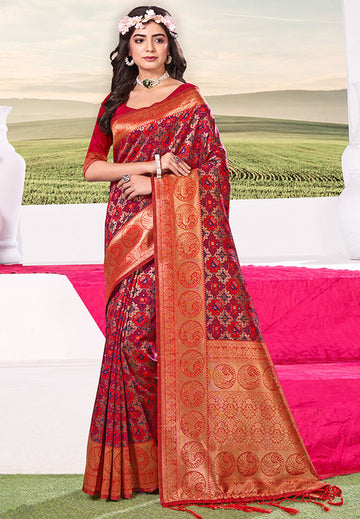 Multicolor Weaving Work Soft Silk Saree