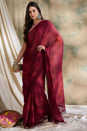 Red Party Wear Saree