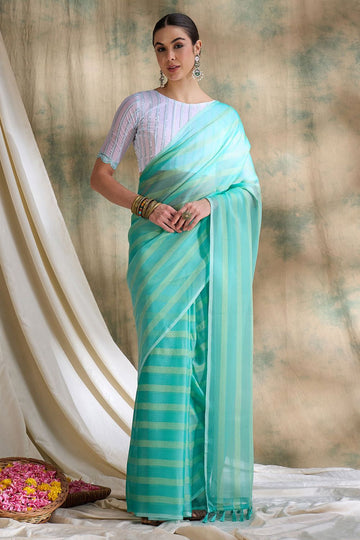 Sea Green Art Silk Saree for Festival